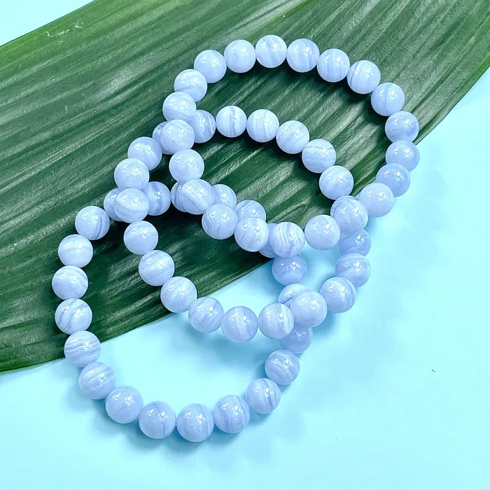 Lily Rose Jewelry Only 2 left Super Limited Extremely Rare Grade AAA Blue Lace Agate Goddess Relaxation 910mm Stretch Bracelet Bracelets