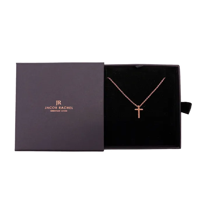 Mini Cross Pendant Necklace Rose Gold Jacob Rachel Necklaces