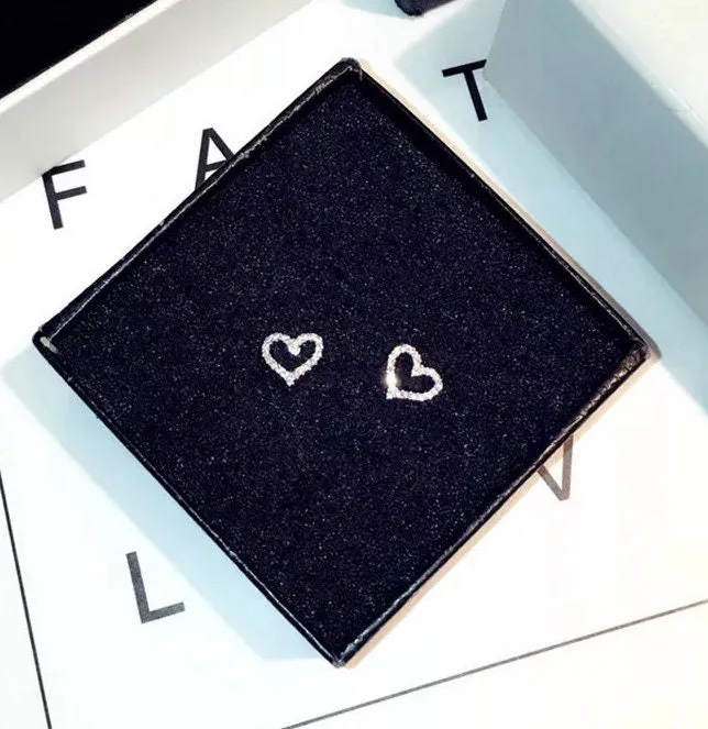 Minx London Earrings Diamond Earrings Heart Earrings Womens Earrings Heart earrings with Diamonds Heart Ear Studs Womens Diamond Ear Studs Ear Studs