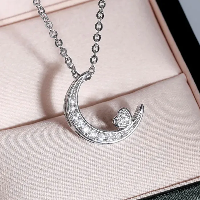 Minx London Necklaces Moon Pendant Crescent Moon Necklace Heart Pendant Diamond Moon Pendant Gold Moon Pendant Moon Necklaces Silver Moon Necklace
