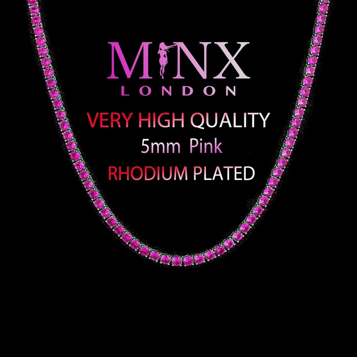 Minx London Necklaces Tennis Chain Pink Diamond Tennis Chain Tennis Necklace Womens Tennis Chain Iced Chain Diamond Tennis Chain Hip Hop Chain Minx London Necklaces Tennis Chain Pink Diamond Tennis Chain Tennis Necklace Womens Tennis Chain Iced Chain Diamond Tennis Chain Hip Hop Chain