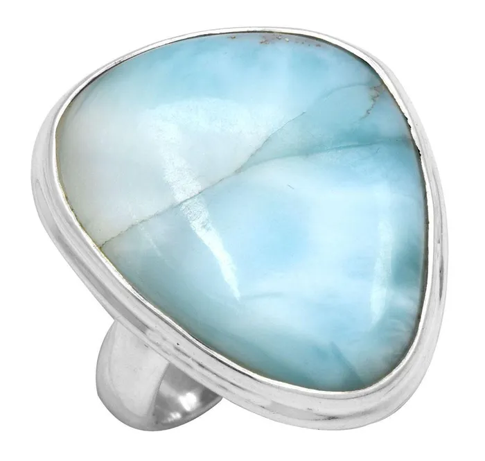 Natural Larimar 925 Sterling Silver Rings Silver Jewelry YoTreasure Necklaces
