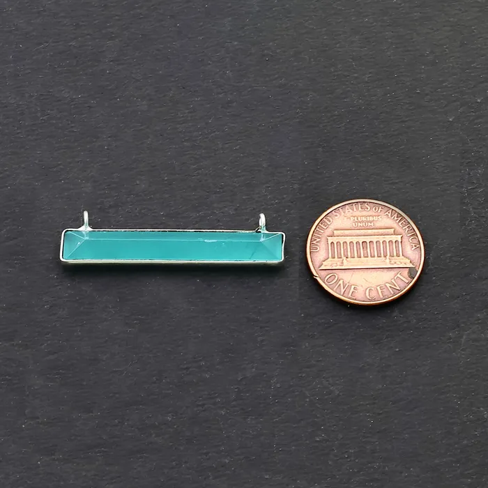 Necklaces Aqua Chalcedony Rectangle Bar Pendant 36x9mm Silver Plated Double Bail Connector GemMartUSA Necklaces Aqua Chalcedony Rectangle Bar Pendant 36x9mm Silver Plated Double Bail Connector GemMartUSA