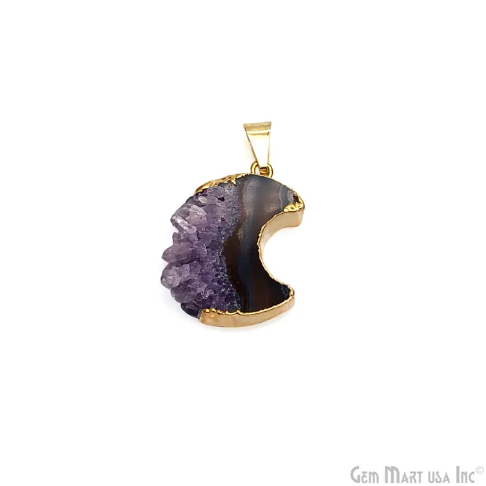 Necklaces GemMartUSA DIY Crescent Pendant Amethyst Dangle Pendant Gemstone Necklace Bracelets Charm Jewelry Making Supplies Necklaces GemMartUSA DIY Crescent Pendant Amethyst Dangle Pendant Gemstone Necklace Bracelets Charm Jewelry Making Supplies