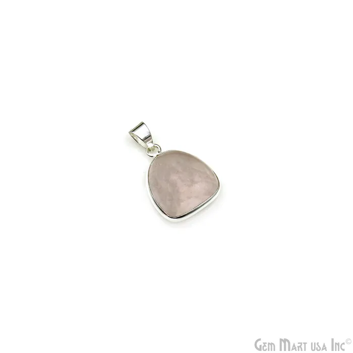 Necklaces GemMartUSA Rose Quartz Gemstone Triangle 24x19mm Sterling Silver Necklace Pendant 1PC Necklaces GemMartUSA Rose Quartz Gemstone Triangle 24x19mm Sterling Silver Necklace Pendant 1PC