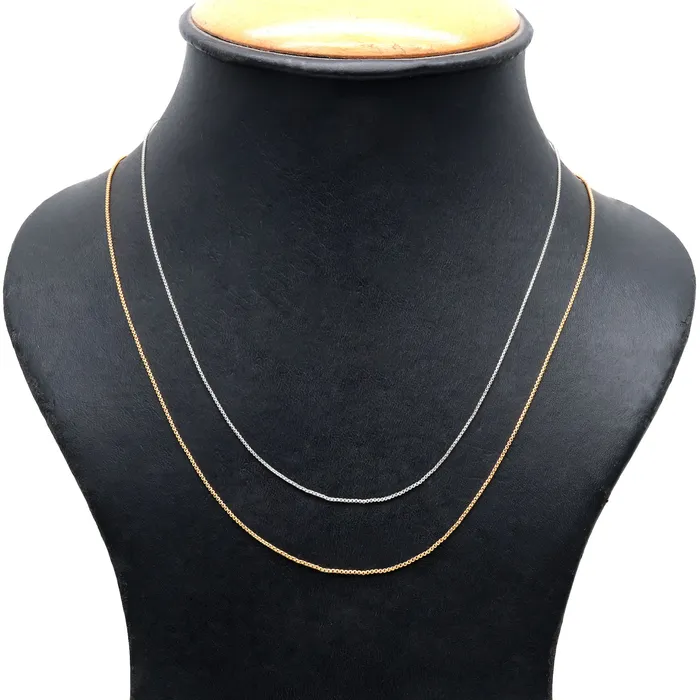 Necklaces GemMartUSA Sleek Cable Chain Necklace 18 Inch With Lobster Claw Clasp Necklaces GemMartUSA Sleek Cable Chain Necklace 18 Inch With Lobster Claw Clasp