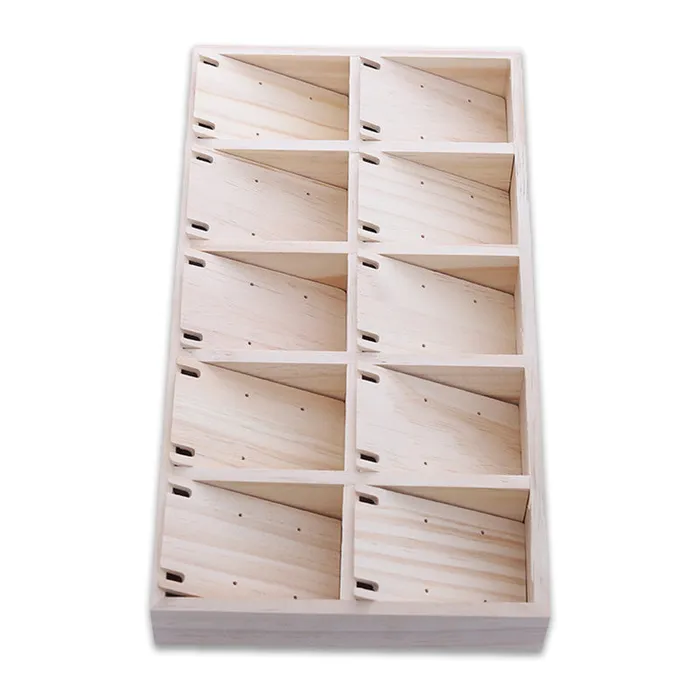 Necklaces JPIDisplay Natural Wood 10 Compartment Combination NecklaceEarring Display Tray Necklaces JPIDisplay Natural Wood 10 Compartment Combination NecklaceEarring Display Tray
