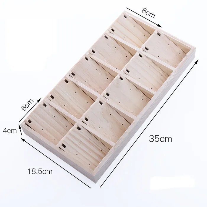 Necklaces JPIDisplay Natural Wood 10 Compartment Combination NecklaceEarring Display Tray Necklaces JPIDisplay Natural Wood 10 Compartment Combination NecklaceEarring Display Tray