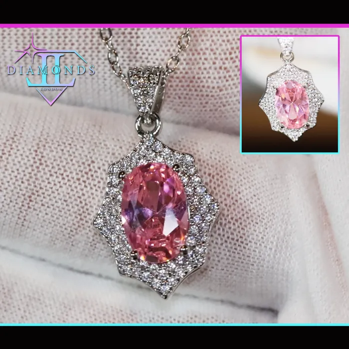 Necklaces Lab Diamonds London Pink Diamond Necklace Pink Diamond Pendant