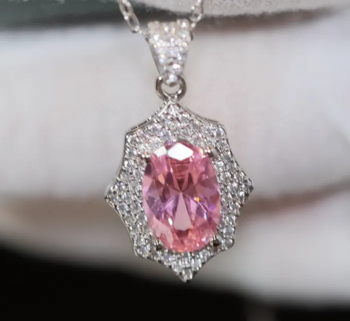 Necklaces Lab Diamonds London Pink Diamond Necklace Pink Diamond Pendant