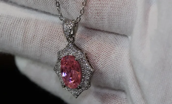 Necklaces Lab Diamonds London Pink Diamond Necklace Pink Diamond Pendant