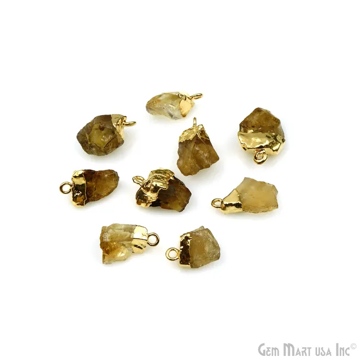 Necklaces Rough Gemstone Necklace Pendant 20x12mm Single Bail Raw Free From Gold Electroplated Gemstone GemMartUSA Necklaces Rough Gemstone Necklace Pendant 20x12mm Single Bail Raw Free From Gold Electroplated Gemstone GemMartUSA