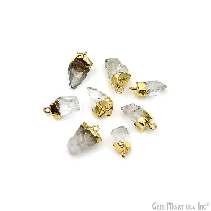 Necklaces Rough Gemstone Necklace Pendant 20x12mm Single Bail Raw Free From Gold Electroplated Gemstone GemMartUSA Necklaces Rough Gemstone Necklace Pendant 20x12mm Single Bail Raw Free From Gold Electroplated Gemstone GemMartUSA