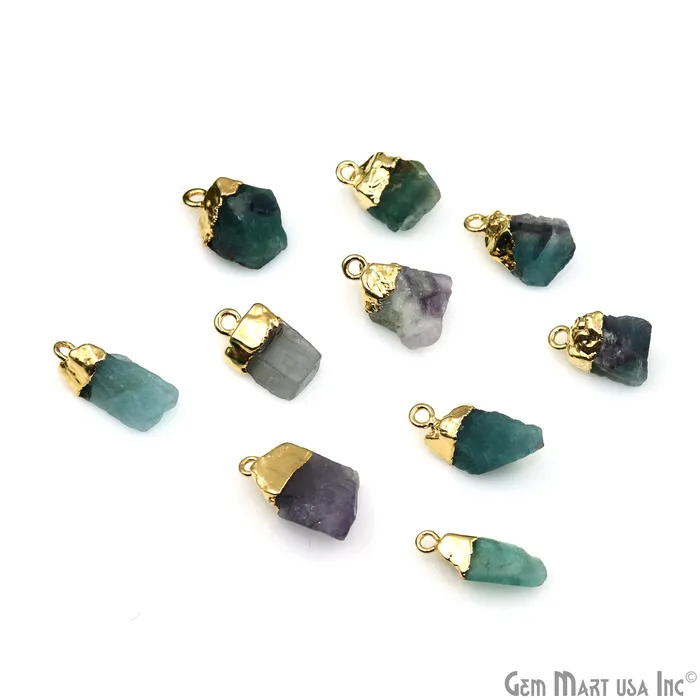 Necklaces Rough Gemstone Necklace Pendant 20x12mm Single Bail Raw Free From Gold Electroplated Gemstone GemMartUSA Necklaces Rough Gemstone Necklace Pendant 20x12mm Single Bail Raw Free From Gold Electroplated Gemstone GemMartUSA