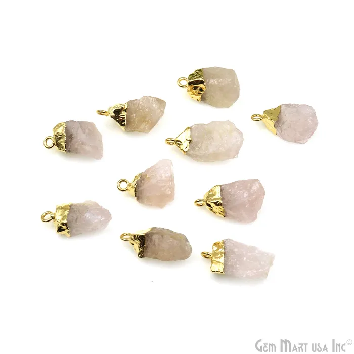 Necklaces Rough Gemstone Necklace Pendant 20x12mm Single Bail Raw Free From Gold Electroplated Gemstone GemMartUSA Necklaces Rough Gemstone Necklace Pendant 20x12mm Single Bail Raw Free From Gold Electroplated Gemstone GemMartUSA