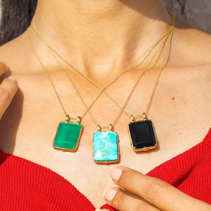 Necklaces YoTreasure Black Onyx Necklace 14kt Gold Over Silver Chain Pendant Necklace Jewelry