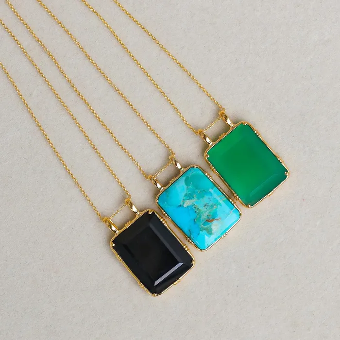 Necklaces YoTreasure Black Onyx Necklace 14kt Gold Over Silver Chain Pendant Necklace Jewelry