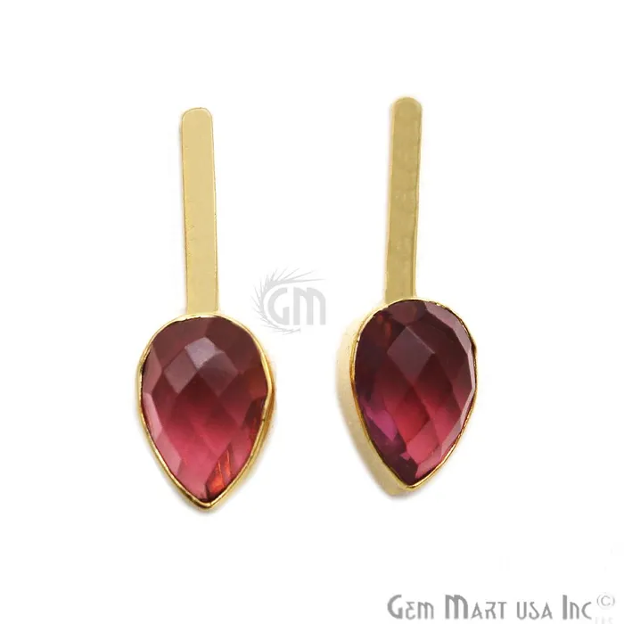 Pear Shape 9x27mm Gold Plated Gemstone Dangle Stud Earrings Pick your Gemstone 901741 GemMartUSA Earrings Pear Shape 9x27mm Gold Plated Gemstone Dangle Stud Earrings Pick your Gemstone 901741 GemMartUSA Earrings