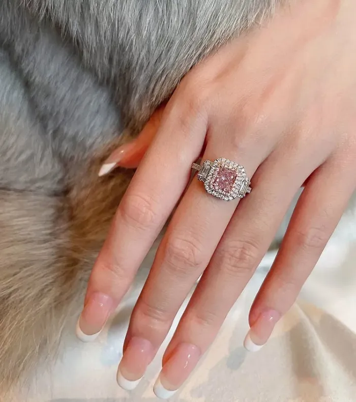 Pink Diamond Ring Pink Diamond Engagement Ring Womens Pink Diamond Ring Promise Ring Womens Engagement Ring Womens Fashion Ring My Store Rings