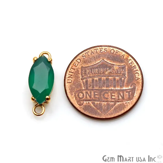 PreStyled Sets GemMartUSA Marquise 6x12mm Prong Gold Plated Double Bail Connector