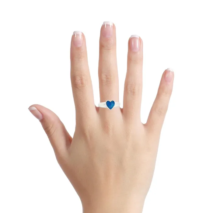 Rings Australian Opal Cutters Australian Doublet Opal Ring Set in Sterling Silver