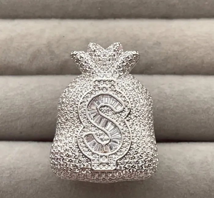 Rings Iced Out Rings Iced Out Ring Mens Iced Out Ring Womens Iced Out Ring Dollar Sign Ring Hip Hop Ring Diamond Dollar Sign Ring Minx London