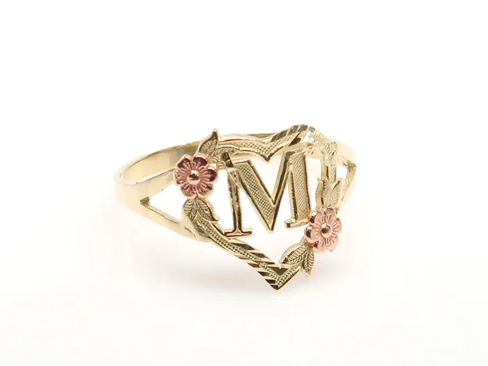Rings My Jewelry Plaza 10K Gold Flower Heart Initial Ring AZ Yellow Rose Gold Letter Ring Alphabet Ring Real Gold Initial Ring Rings My Jewelry Plaza 10K Gold Flower Heart Initial Ring AZ Yellow Rose Gold Letter Ring Alphabet Ring Real Gold Initial Ring