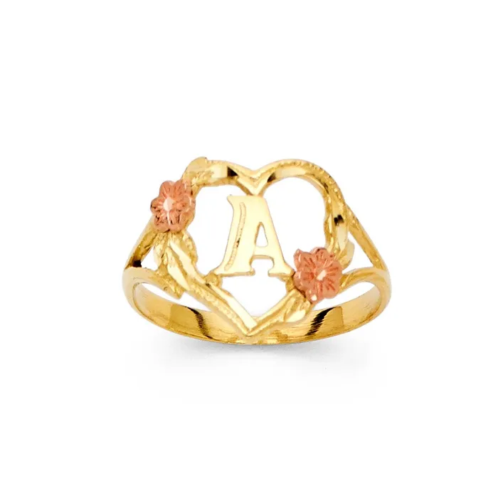 Rings My Jewelry Plaza 10K Gold Flower Heart Initial Ring AZ Yellow Rose Gold Letter Ring Alphabet Ring Real Gold Initial Ring Rings My Jewelry Plaza 10K Gold Flower Heart Initial Ring AZ Yellow Rose Gold Letter Ring Alphabet Ring Real Gold Initial Ring
