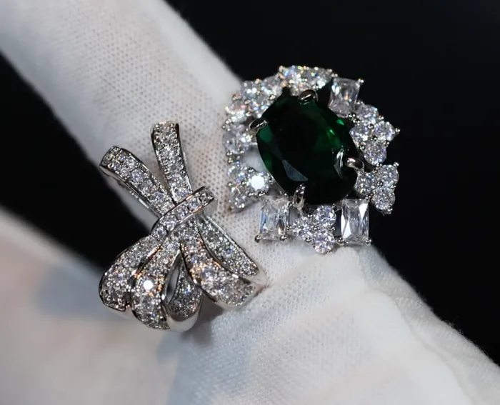 Rings Oval Green Diamond Ring Green Emerald Ring Diamond Ribbon Ring Lab Diamonds London