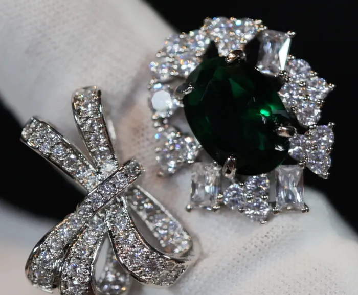 Rings Oval Green Diamond Ring Green Emerald Ring Diamond Ribbon Ring Lab Diamonds London