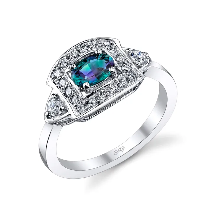 Rings Safiya Jewels Dragons Eye 14K White Gold Natural Alexandrite Ring Rings Safiya Jewels Dragons Eye 14K White Gold Natural Alexandrite Ring
