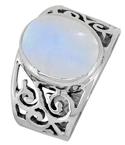 Rings Solid 925 Sterling Silver Moonstone Ring YoTreasure