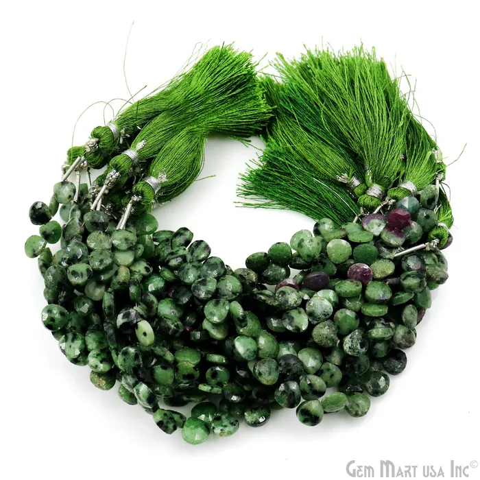 Ruby Zoisite Heart Beads 7 Inch Gemstone Strands Drilled Strung Briolette Beads Heart Shape 7mm GemMartUSA Necklaces
