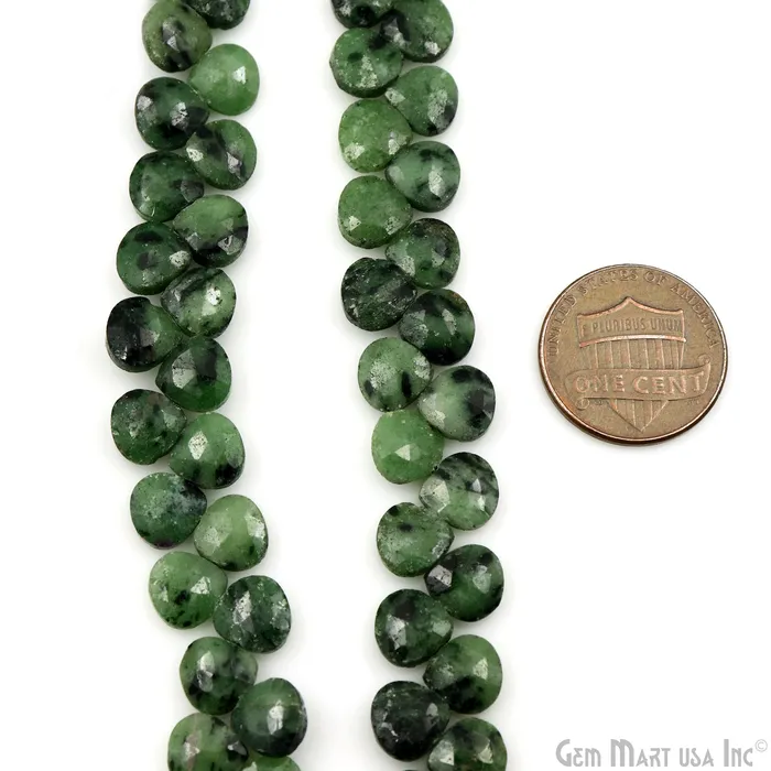 Ruby Zoisite Heart Beads 7 Inch Gemstone Strands Drilled Strung Briolette Beads Heart Shape 7mm GemMartUSA Necklaces