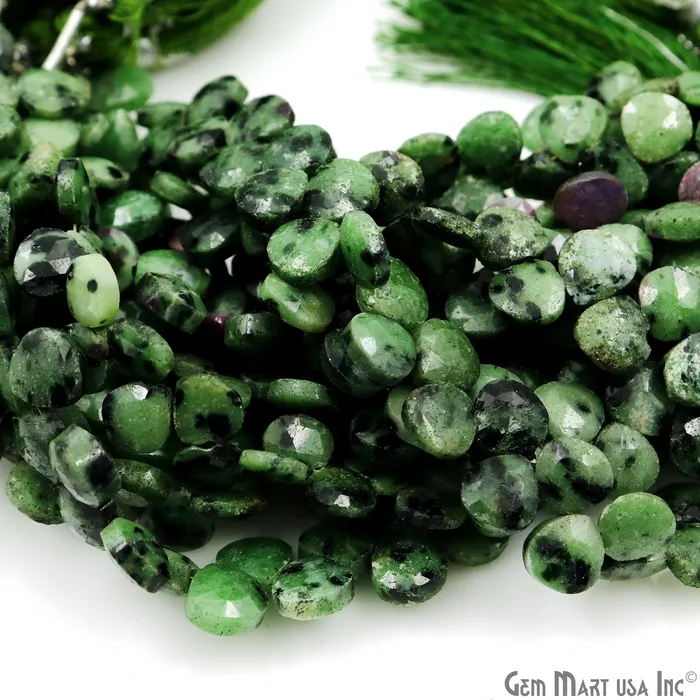 Ruby Zoisite Heart Beads 7 Inch Gemstone Strands Drilled Strung Briolette Beads Heart Shape 7mm GemMartUSA Necklaces