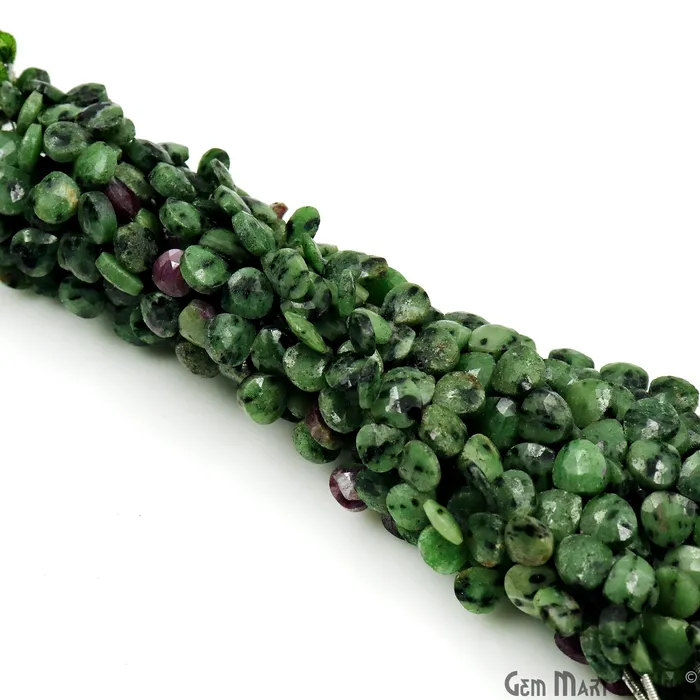 Ruby Zoisite Heart Beads 7 Inch Gemstone Strands Drilled Strung Briolette Beads Heart Shape 7mm GemMartUSA Necklaces