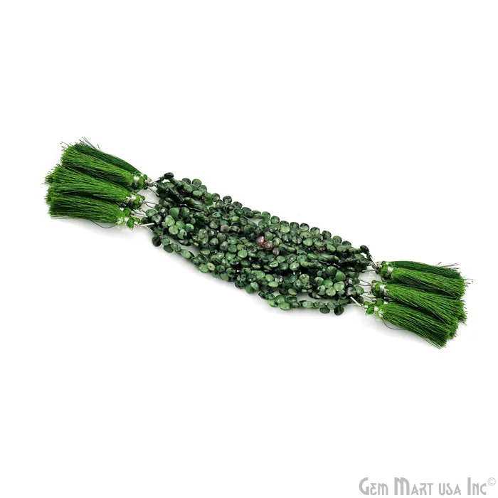 Ruby Zoisite Heart Beads 7 Inch Gemstone Strands Drilled Strung Briolette Beads Heart Shape 7mm GemMartUSA Necklaces