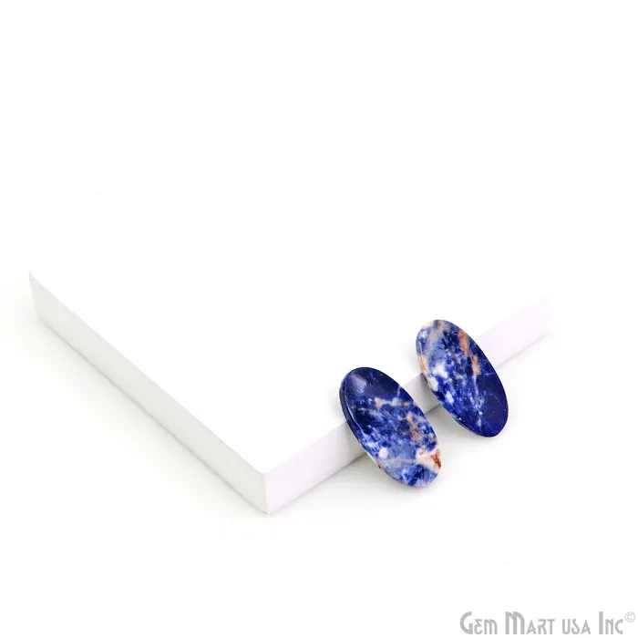 Sodalite Oval Shape 25X13mm Loose Gemstone For Earring Pair GemMartUSA Earrings Sodalite Oval Shape 25X13mm Loose Gemstone For Earring Pair GemMartUSA Earrings