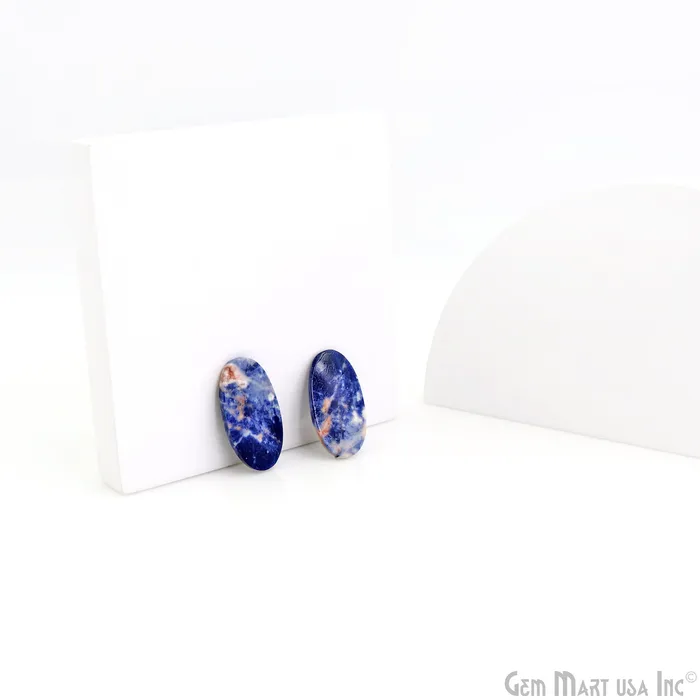 Sodalite Oval Shape 25X13mm Loose Gemstone For Earring Pair GemMartUSA Earrings