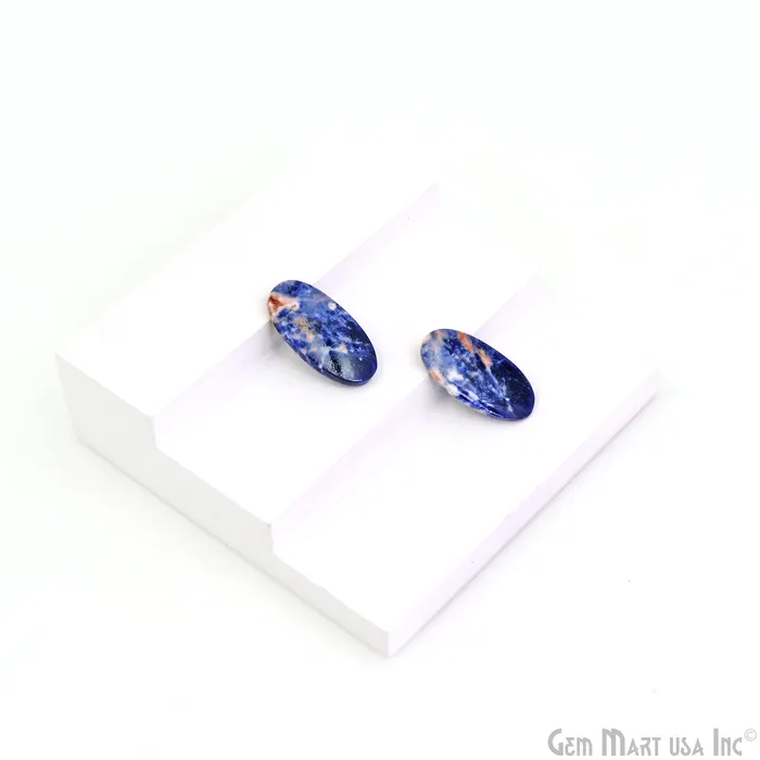 Sodalite Oval Shape 25X13mm Loose Gemstone For Earring Pair GemMartUSA Earrings