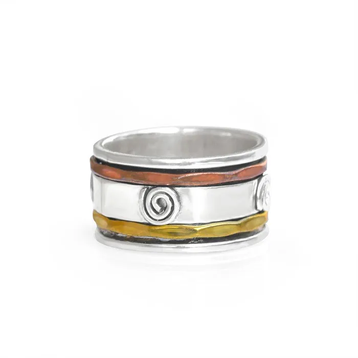Solid 925 Sterling Silver Brass Copper Meditation Spinning Ring Jewelry YoTreasure Rings Solid 925 Sterling Silver Brass Copper Meditation Spinning Ring Jewelry YoTreasure Rings