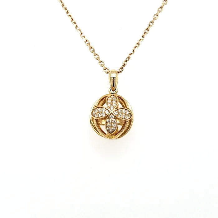 Susan Bella Jewelry LLC Necklaces Gold Floral Sphere Necklace