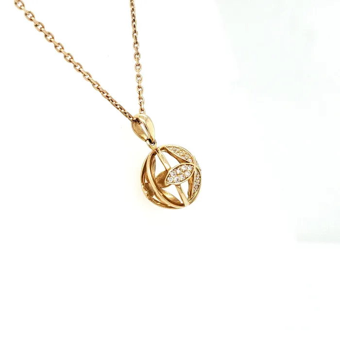 Susan Bella Jewelry LLC Necklaces Gold Floral Sphere Necklace