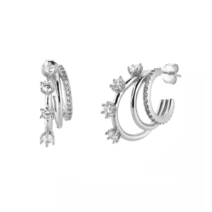 Sweet T 52 Earrings Gold Filled Stud Earrings For Women Girls Ear Cuffs Colorful Zircon Dangle Hoop Earrings Fashion Party Jewelry