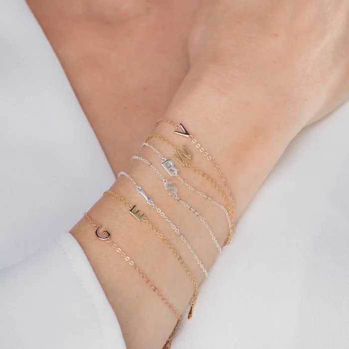 The Sideways Initial Letter Bracelet Camile Stone Bracelets