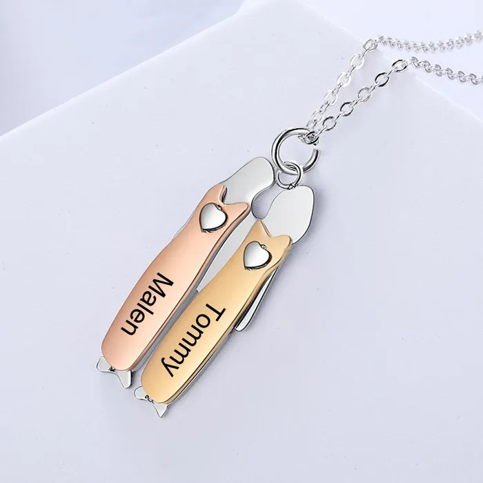 Two Sisters Custom Necklace Personalized Jewel Necklaces