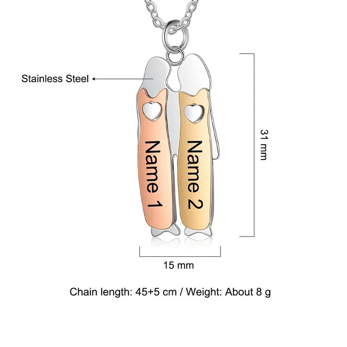Two Sisters Custom Necklace Personalized Jewel Necklaces
