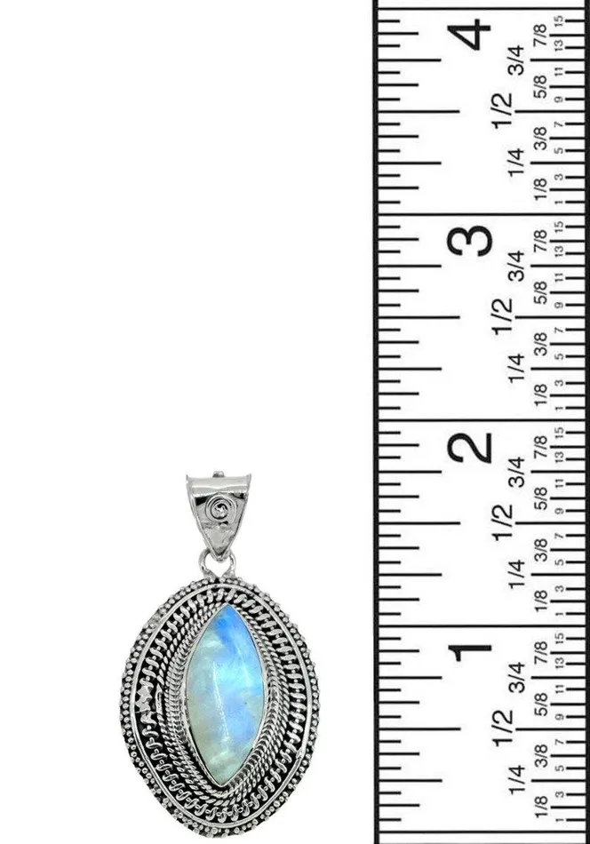 YoTreasure Necklaces Moonstone Solid 925 Sterling Silver Chain Pendant Gift18