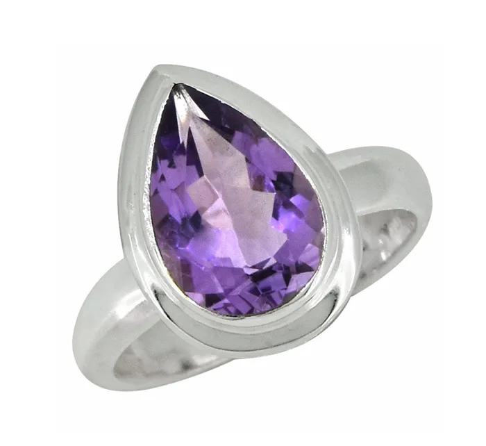 YoTreasure Rings Amethyst Solid 925 Sterling Silver Ring Jewelry