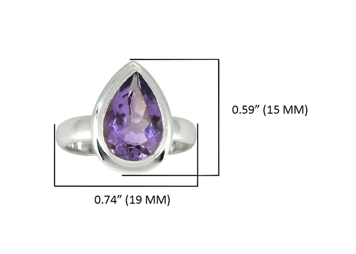 YoTreasure Rings Amethyst Solid 925 Sterling Silver Ring Jewelry
